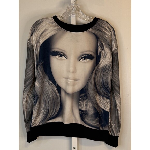 Barbie x Forever 21 Sweatshirt Small — 2014 Collab Barbie Face Graphic Pop Art - Picture 1 of 8